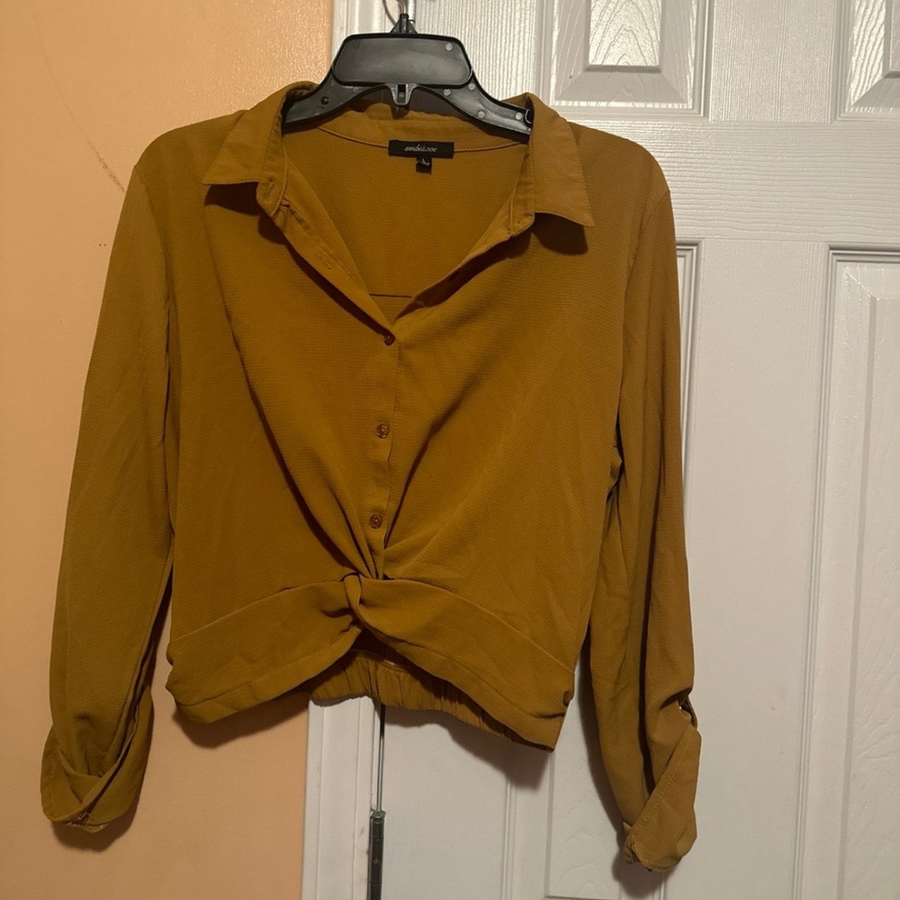 Long sleeve blouse top size L